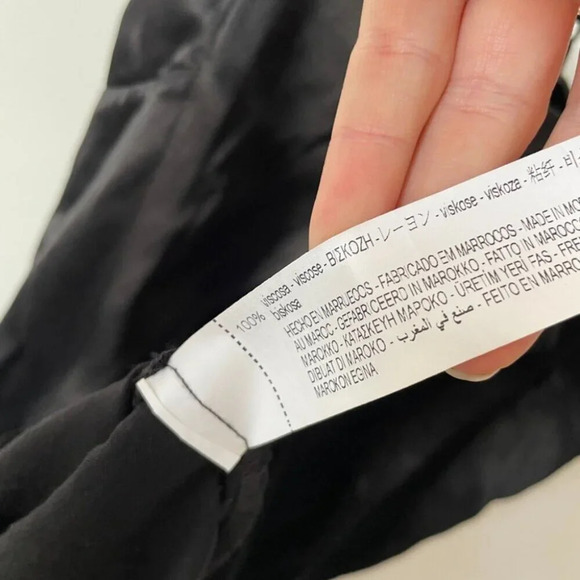 Zara Fringed Slip Mini Dress Black Size XS - Picture 10 of 11